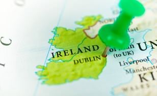 Map of Ireland with Pin in it