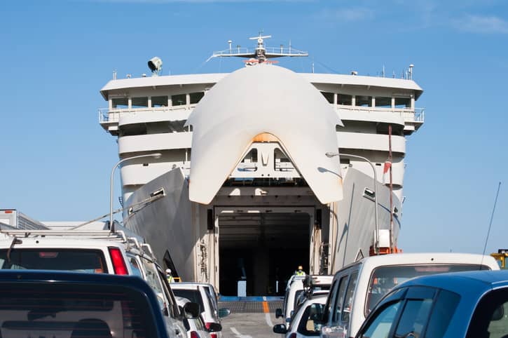 Cars Entering The Hold Of A Ferry That Have Car And Travel Insurance With Chill Insurance