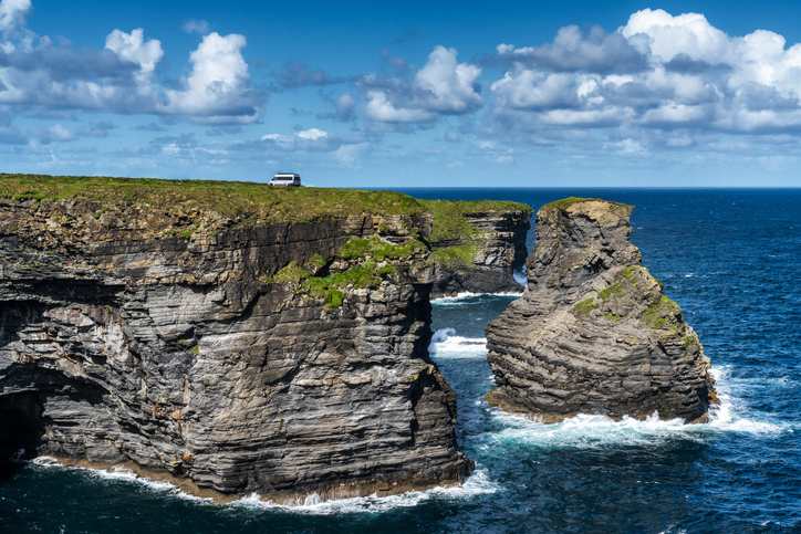A van overlooking the breathtaking west coast of Ireland