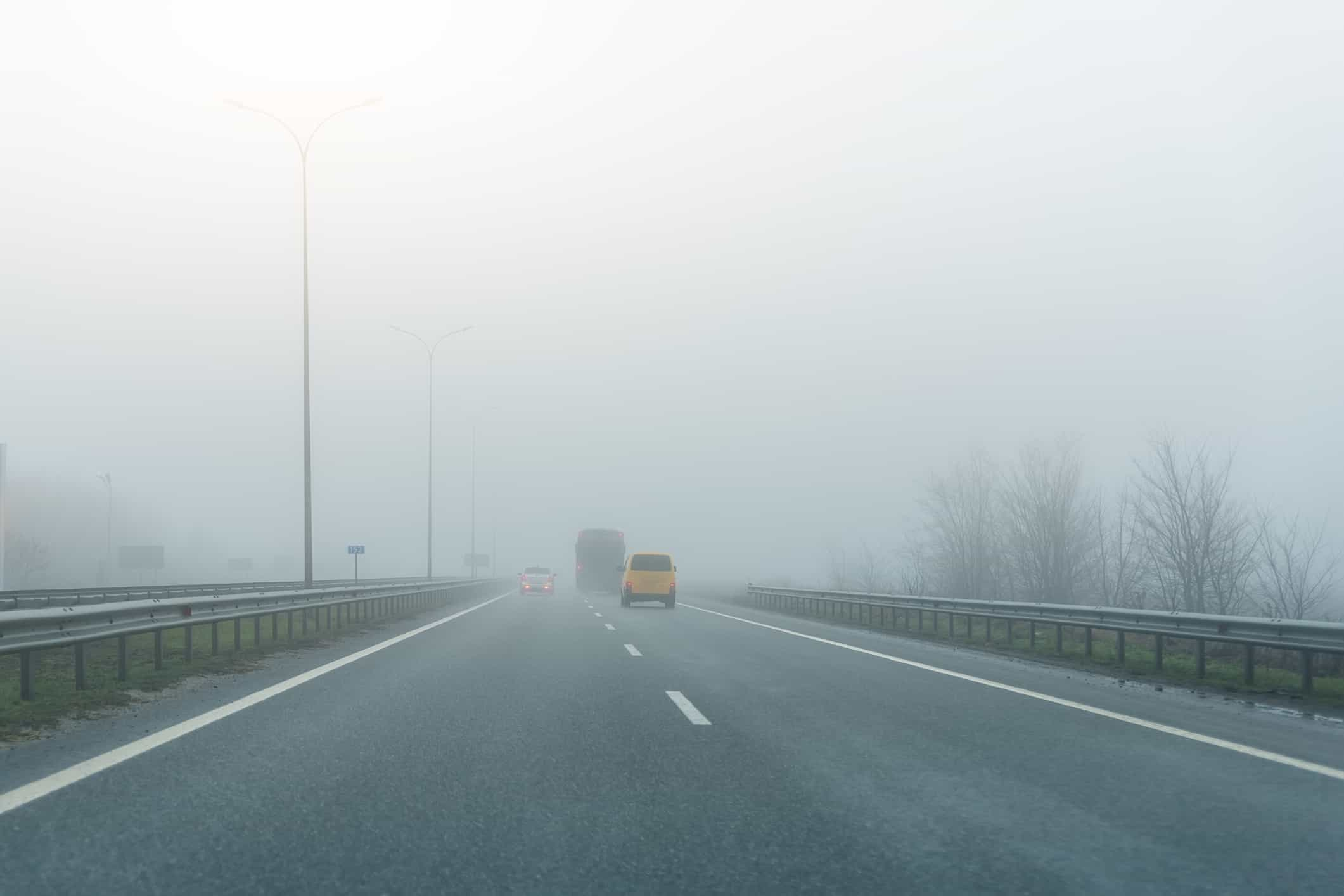 Car In Foggy Conditions