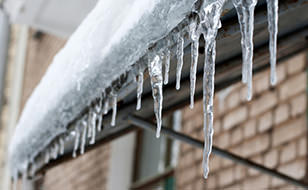 Icicles Hanging from Roof