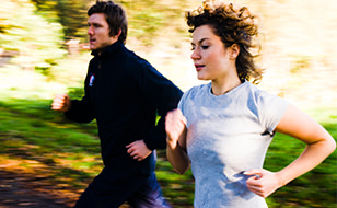 Two People Running