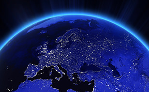 Lighted Up Earth Globe from Space