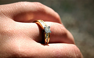 engagement ring on a womans hand