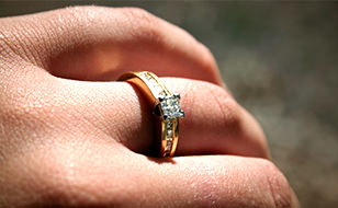 Engagement Ring on a womans hand