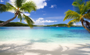 Palm Trees on a Sunny Beach
