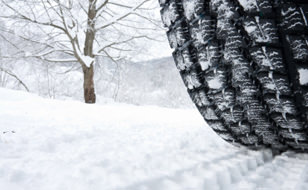 Tyre Covered in Snow