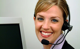 Smiling Call Center Worker