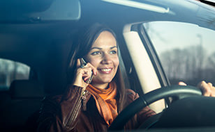 Woman Talking and Driving
