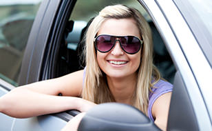 Young Woman in Car