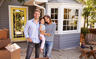 man-woman-child-home